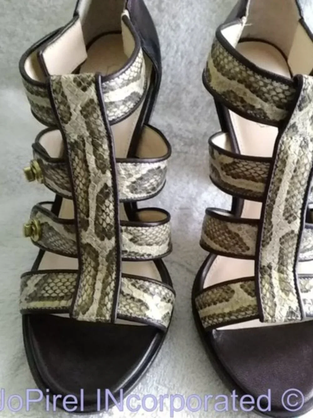 COACH~SNAKESKIN~GOLD TURNLOCK *TAMARAH* 4
